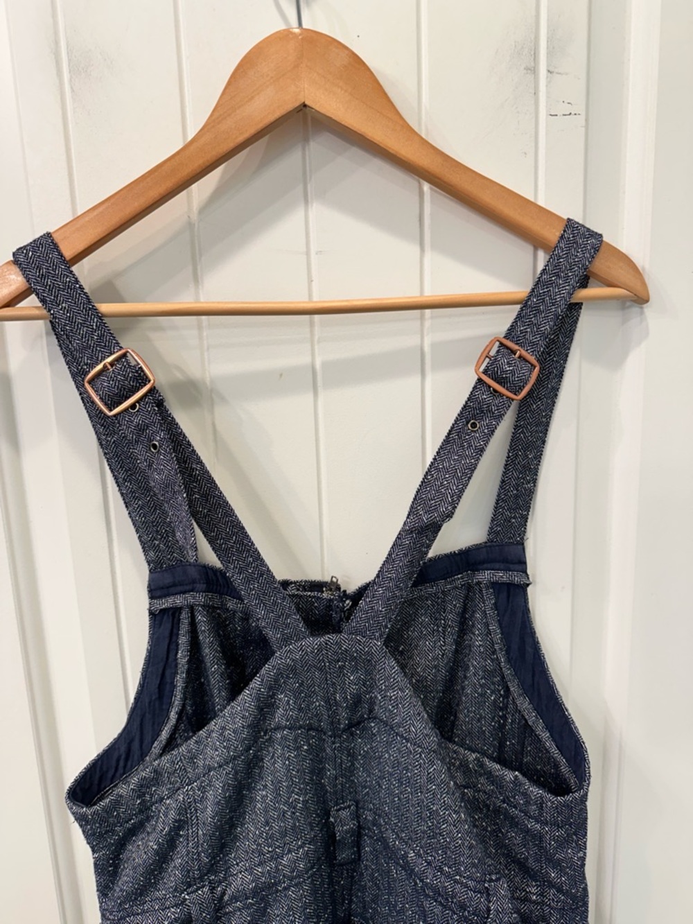 Free People Leonie One-Piece Jumpsuit Overalls Tweed Wool Blend L - Picture 8 of 10